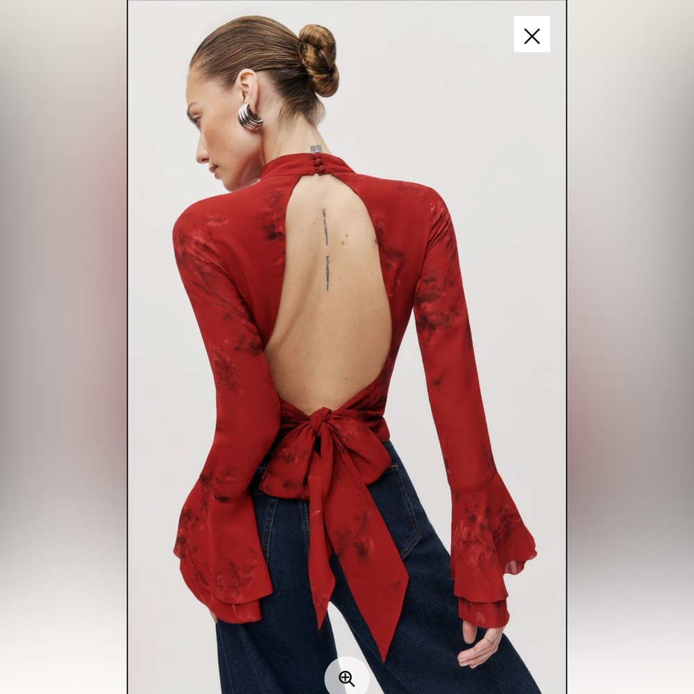 Reformation Roxana Top Red - Size 12